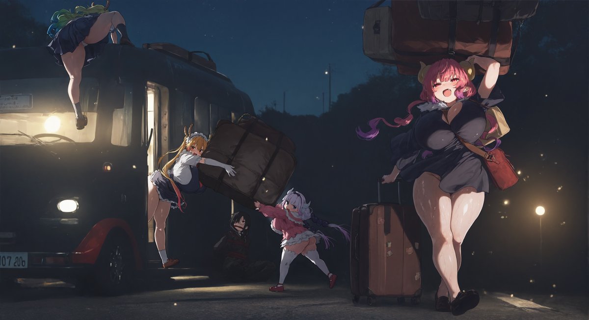 alitonx's tweet photo. #AIart #小林さんちのメイドラゴン 417-Luggage https://t.co/15ASRnJmIR