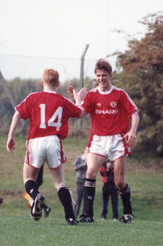 Birthday boy David Beckham. Photo taken on 12th October 1991. (with Paul Scholes). #ManchesterUnited #ManUtd #MUFC