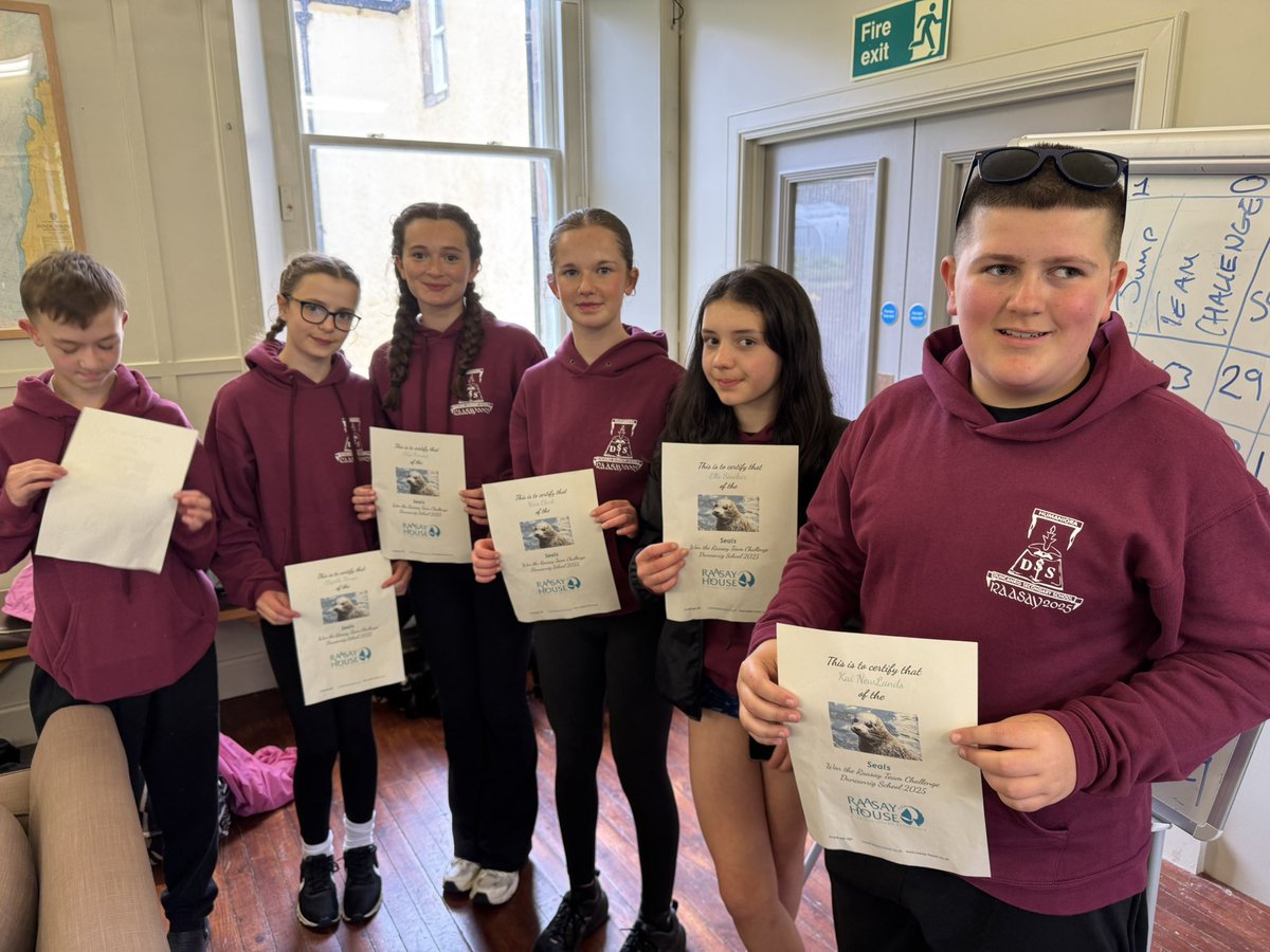 RaasayDrg's tweet image. Seals are the winners of Raasay Trip 2025

1st - Seals 
2nd- Herons
3rd- Buzzards 

Nina, Ella, Elspeth, Elise, Kai N, Kai M 

Well done , great team work :) 
#Raasayhouse #Teamchallenge