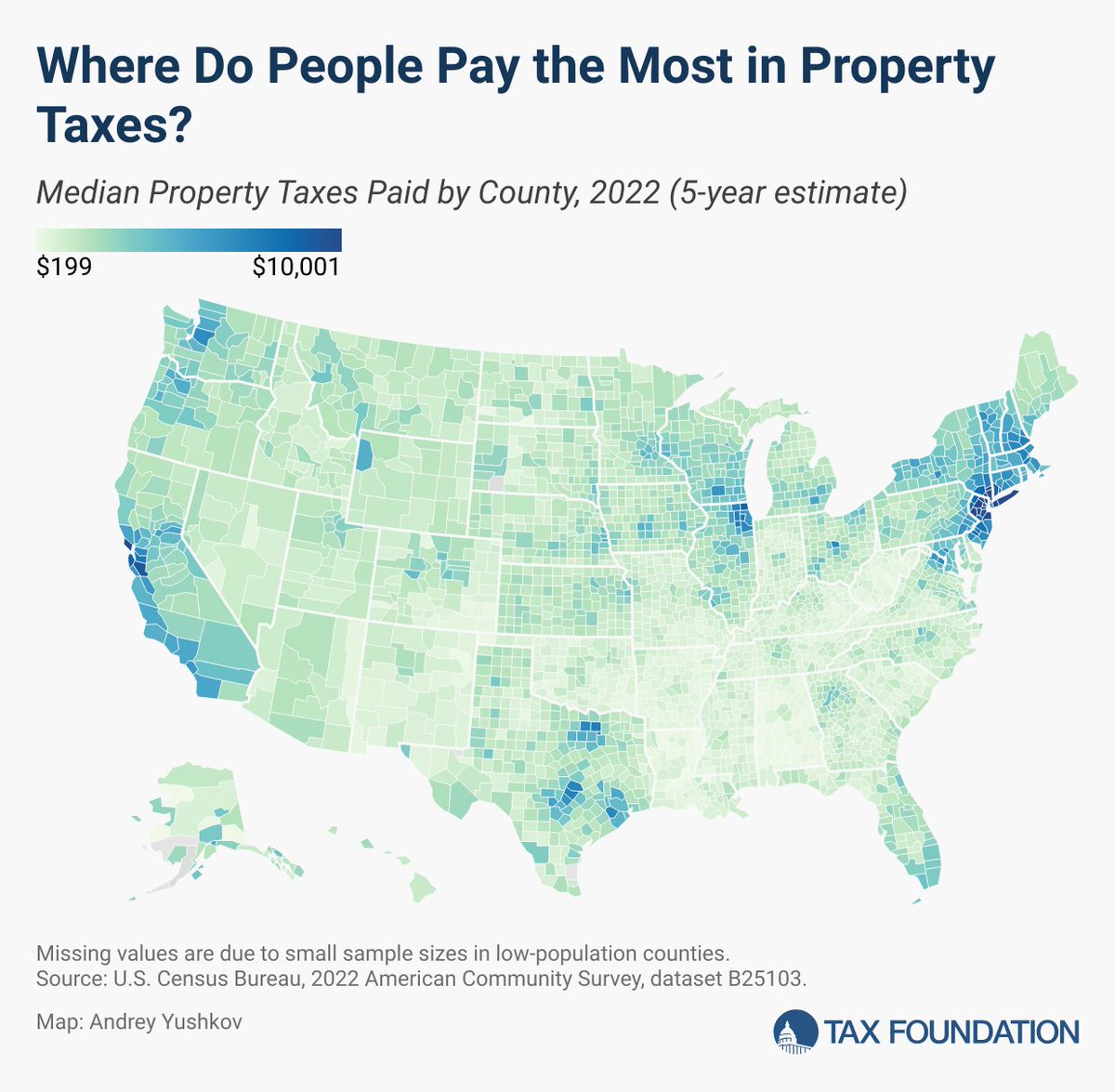 TaxFoundation's tweet image. The 15 counties with the highest median property tax payments all top $10,000:

▪️California: Marin County
▪️New Jersey: Bergen, Essex, Hunterdon, Morris, Passaic, Somerset, Union
▪️New York: Nassau, NYC, Putnam, Rockland, Suffolk, Westchester
▪️Virginia: Falls Church City

Read…