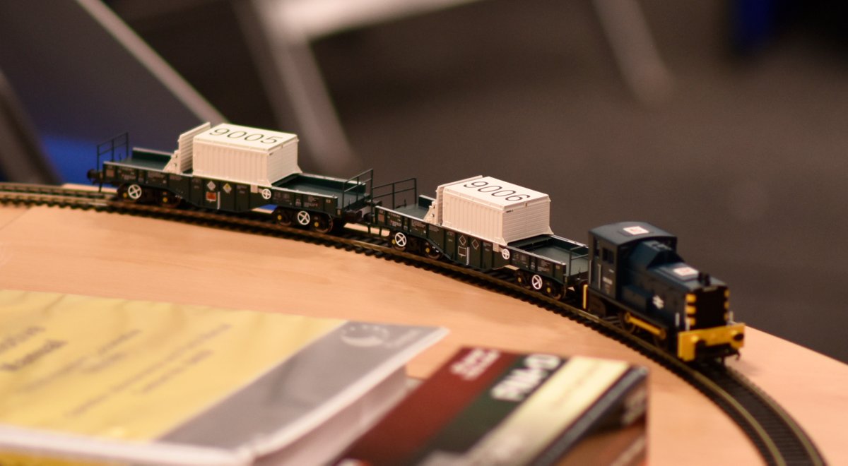James, one of our site photographers recently attended a Sellafield safety, health, environment &amp; quality conference and took this image of a model loco with waste flasks

James said: "I like the idea of how we start off small to create something bigger - from model to reality."