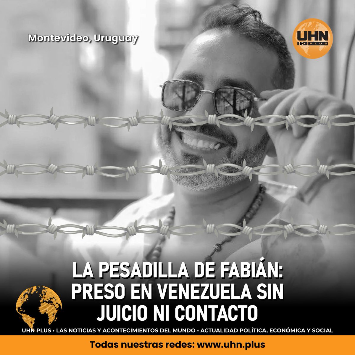 🇺🇾🇻🇪 | URGENTE — El uruguayo Fabián Buglione está desaparecido en Venezuela desde octubre tras cruzar la frontera con Colombia para visitar a su prometida. 

Fue capturado por la Guardia Nacional y llevado sin juicio ni contacto al penal El Rodeo 1, donde el régimen de Maduro