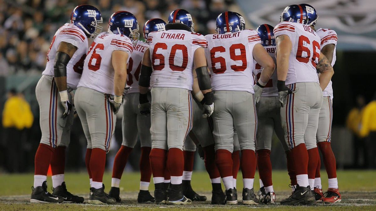 The NY Giants Offensive Line from 2007 doesn't get talked about enough. 38 straight starts as a group is unheard of in the current game.