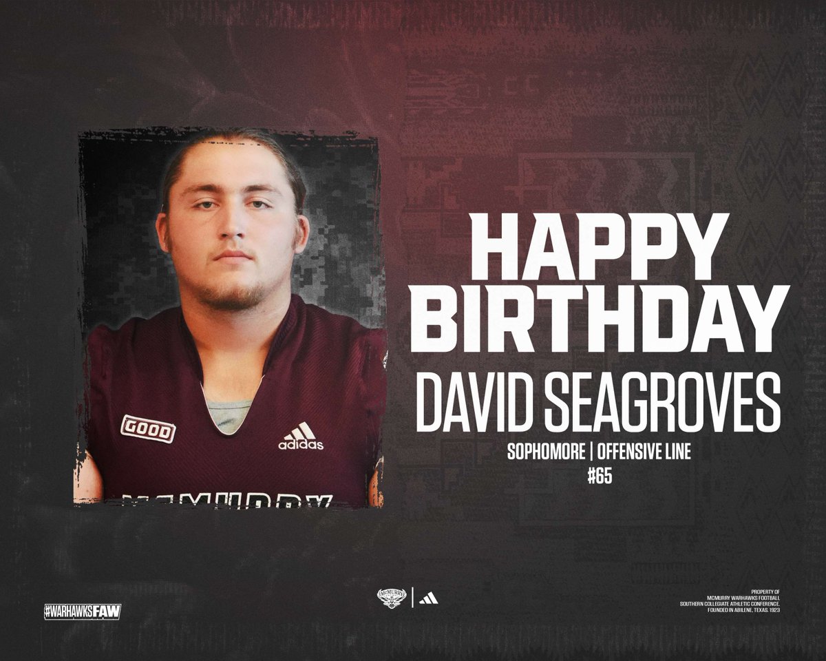 Happy Birthday to Sophomore OL from Brownsboro HS, DAVID SEAGROVES!
Have a great day!

#WarHawksFAW
#DOMINATE
#GOOD