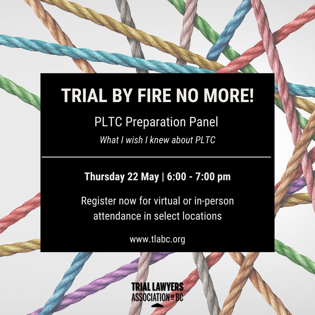Thinking about PLTC? You don't want to miss this session! This panel of articling students and newly called lawyers will discuss their experiences in the program and what they wish they knew prior. Join us to learn more about the PLTC right of passage.