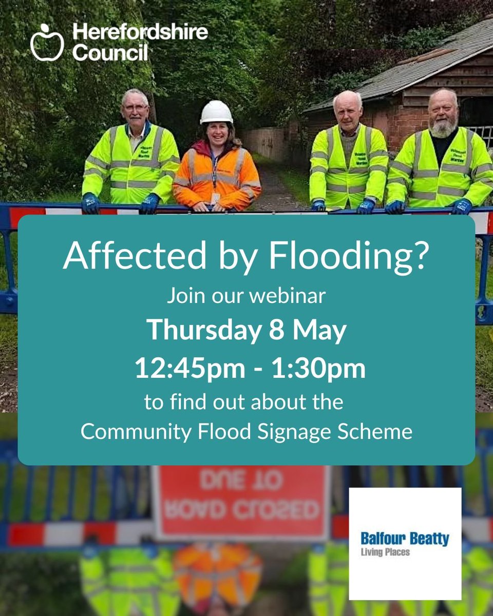 Help keep your community safe during floods
Join our upcoming webinar to learn about the Council’s Community Flood Signage Scheme — giving trained volunteers the tools &amp; training to close roads during flooding events

To register your place 🔽 
orlo.uk/oFk6Y