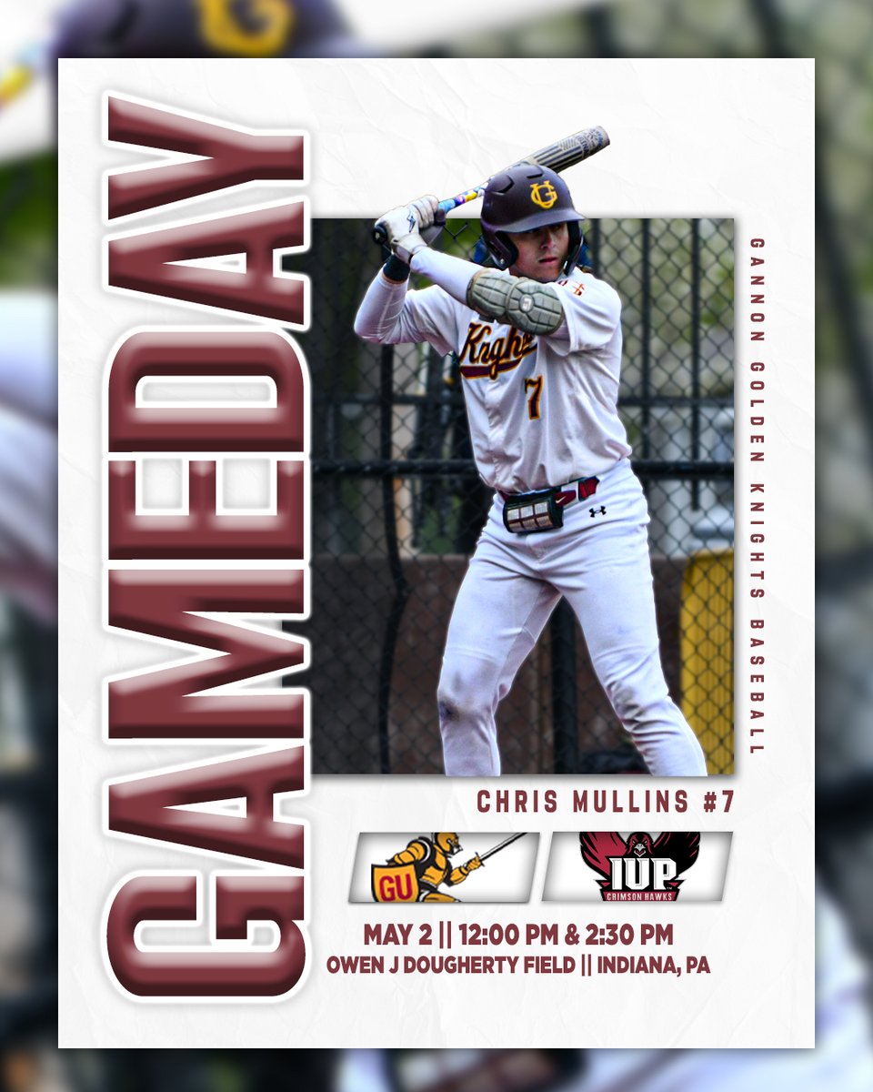 Gannon Athletics (@guknights) on Twitter photo Game Day!
⚾️: <a href="/GannonBaseball/">Gannon Baseball</a>
🆚: IUP
⏰: 12:00 PM & 2:30 PM
📍: Owen J. Dougherty Field – Indiana, Pa.
📊: tinyurl.com/5e8evar6
📊: tinyurl.com/yzchuhtw
📺: tinyurl.com/5uvrs54j
📺: tinyurl.com/3me9dk6t Game Day!
⚾️: <a href="/GannonBaseball/">Gannon Baseball</a>
🆚: IUP
⏰: 12:00 PM & 2:30 PM
📍: Owen J. Dougherty Field – Indiana, Pa.
📊: tinyurl.com/5e8evar6
📊: tinyurl.com/yzchuhtw
📺: tinyurl.com/5uvrs54j
📺: tinyurl.com/3me9dk6t