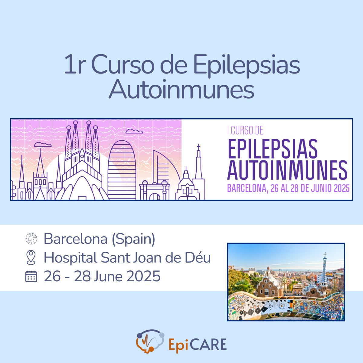 EpiCARE (@epicare_ern) on Twitter photo The 1st Autoimmune Epilepsies Course, endorsed by EpiCARE and <a href="/SEEpilepsia/">SEEP Epilepsia</a> , will take place in Barcelona at <a href="/SJDbarcelona_ca/">Hospital Sant Joan de Dรฉu Barcelona CAT</a>. Sign up! 2025.epilepsiasautoinmunes.com/registration-aโฆ The 1st Autoimmune Epilepsies Course, endorsed by EpiCARE and <a href="/SEEpilepsia/">SEEP Epilepsia</a> , will take place in Barcelona at <a href="/SJDbarcelona_ca/">Hospital Sant Joan de Dรฉu Barcelona CAT</a>. Sign up! 2025.epilepsiasautoinmunes.com/registration-aโฆ