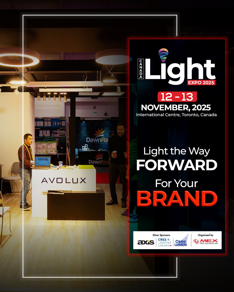 canadalightexp's tweet image. It’s time to take your brand to the next level !

Connect with real buyers and industry pros and show what makes your lighting solutions stand out.

Enquire to Exhibit: bit.ly/4hdRybt

#CanadaLightExpo #LightUpTheFuture #LightingEvent #LightingTrends
