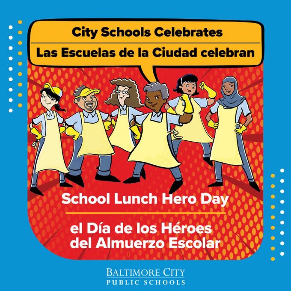 We love our Cafe Staff! They are awesome and we thank them for providing great nutrition to our students every day! Happy School Lunch Hero Day! <a href="/BaltCitySchools/">Baltimore City Public Schools</a>