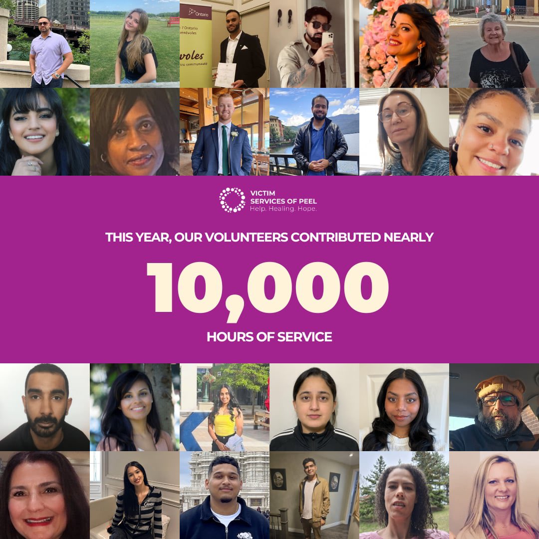 Victim Services of Peel (@victimservpeel) on Twitter photo As #NVW2025 comes to a close, we celebrate the incredible impact of our #volunteers. Between 2024-25, they gave nearly 10,000 hours of their time to help bring healing, hope & support to survivors & their families. Thank you for all your hard work and dedication 💙 As #NVW2025 comes to a close, we celebrate the incredible impact of our #volunteers. Between 2024-25, they gave nearly 10,000 hours of their time to help bring healing, hope & support to survivors & their families. Thank you for all your hard work and dedication 💙