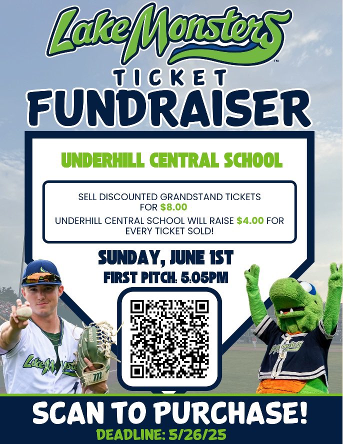 David Marlow (@ucsprincipal) on Twitter photo Come join us at the <a href="/VTLakeMonsters/">Vermont Lake Monsters</a> game on June 1st for UCS Night! 50% of every ticket sold using the QR code will come back to the school! Please share with families and friends as we cheer at the Park! Come join us at the <a href="/VTLakeMonsters/">Vermont Lake Monsters</a> game on June 1st for UCS Night! 50% of every ticket sold using the QR code will come back to the school! Please share with families and friends as we cheer at the Park!