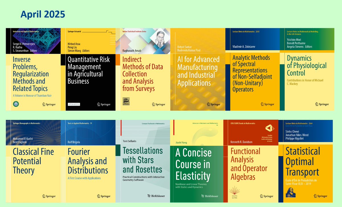 Here are the new titles we published in April 25 in Math&amp;Stats, with direct links to the product pages: 
 
 tinyurl.com/2p9prpfs