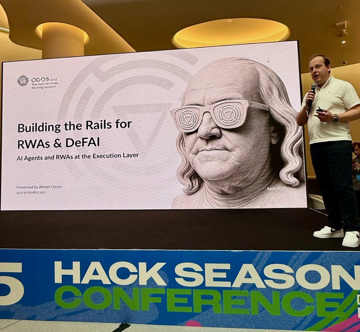 It was a great pleasure to give a plenary talk at Hack Seasons Dubai @Token2049 <a href="/odosprotocol/">ODOS</a> on Building the Rails for DeFAI: AI Agents and RWAs at the Execution Layer