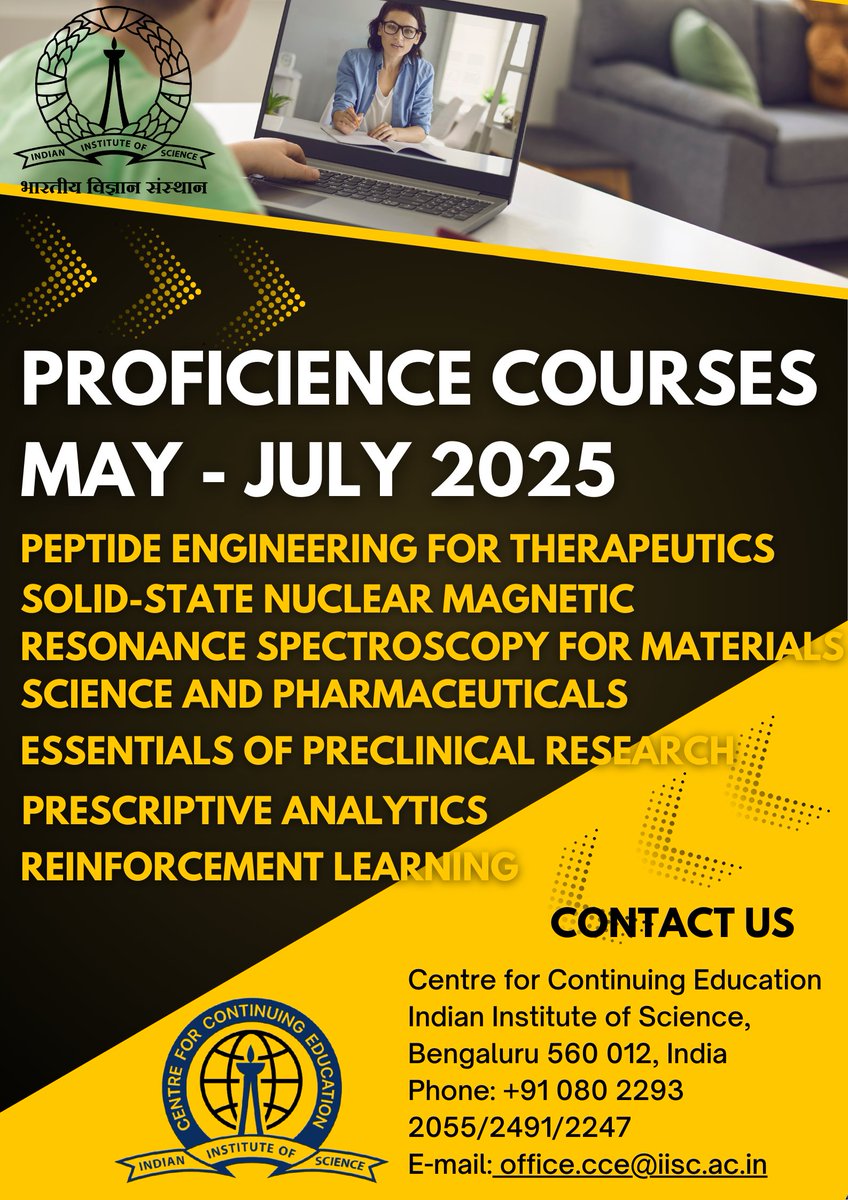 cce_iisc's tweet image. 𝗖𝗖𝗘–𝗣𝗥𝗢𝗙𝗜𝗖𝗜𝗘𝗡𝗖𝗘 𝗖𝗢𝗨𝗥𝗦𝗘𝗦 (𝗠𝗔𝗬–𝗝𝗨𝗟𝗬 𝟮𝟬𝟮𝟱)

Apply your engineering expertise and professional experience to explore and engage with opportunities in emerging areas of technology.

Know more: cce.iisc.ac.in/cce-proficienc…

#IIScBangalore #CertificationCourse