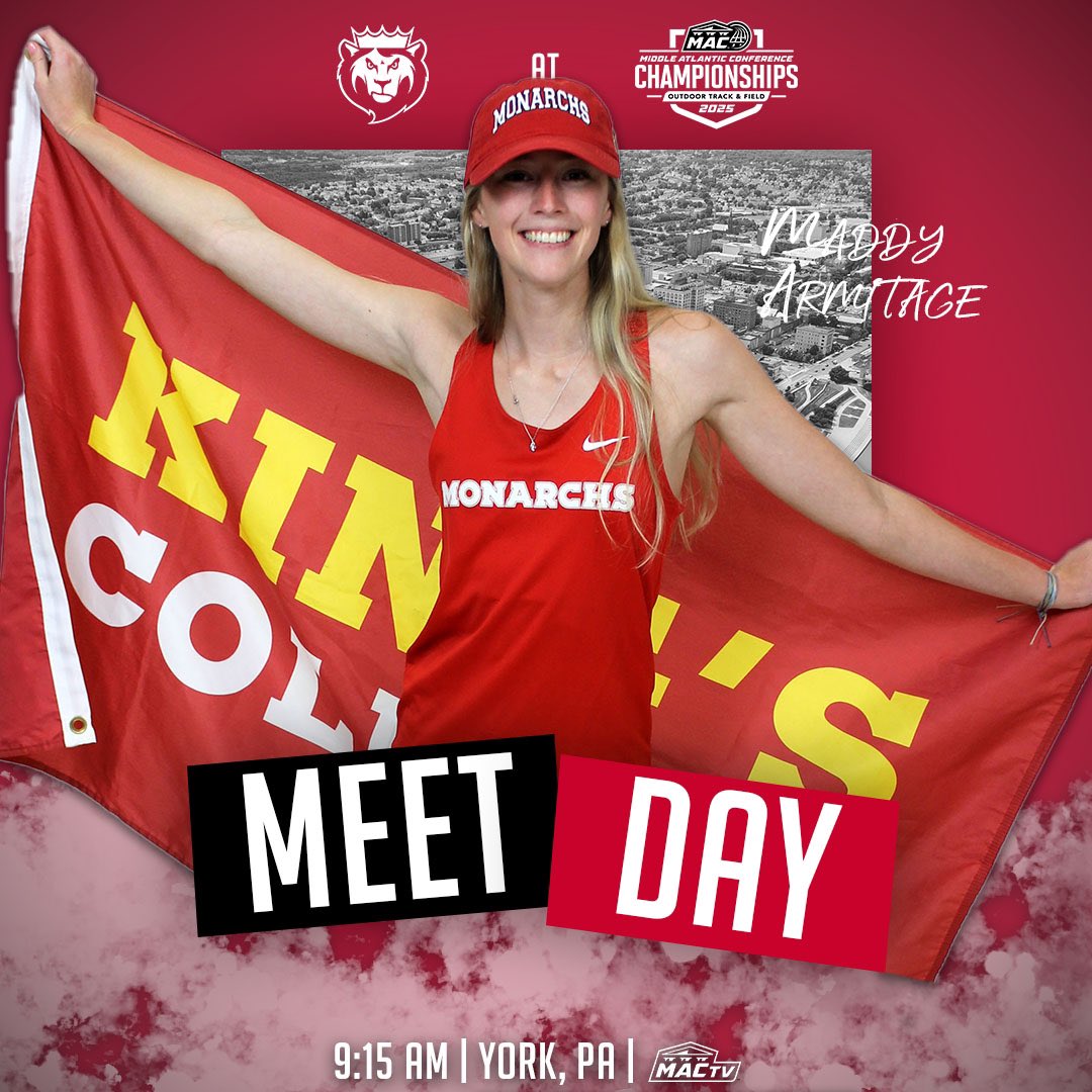 King's College Monarchs (@kingsmonarchs) on Twitter photo OTF | MAC CHAMPIONSHIPS TAKE ✌️
<a href="/KingsXCTrack/">King's College XC/TF</a> looks to keep it rolling on day two of the 2025 MAC Outdoor Championships! Action begins at 9:15 am this morning down in York!
📊 - results.tfmeetpro.com/MACFAT_LLC/202…
🎥 - gomacsports.tv/gomac/
#MonarchNation // #EarnTheCrown OTF | MAC CHAMPIONSHIPS TAKE ✌️
<a href="/KingsXCTrack/">King's College XC/TF</a> looks to keep it rolling on day two of the 2025 MAC Outdoor Championships! Action begins at 9:15 am this morning down in York!
📊 - results.tfmeetpro.com/MACFAT_LLC/202…
🎥 - gomacsports.tv/gomac/
#MonarchNation // #EarnTheCrown
