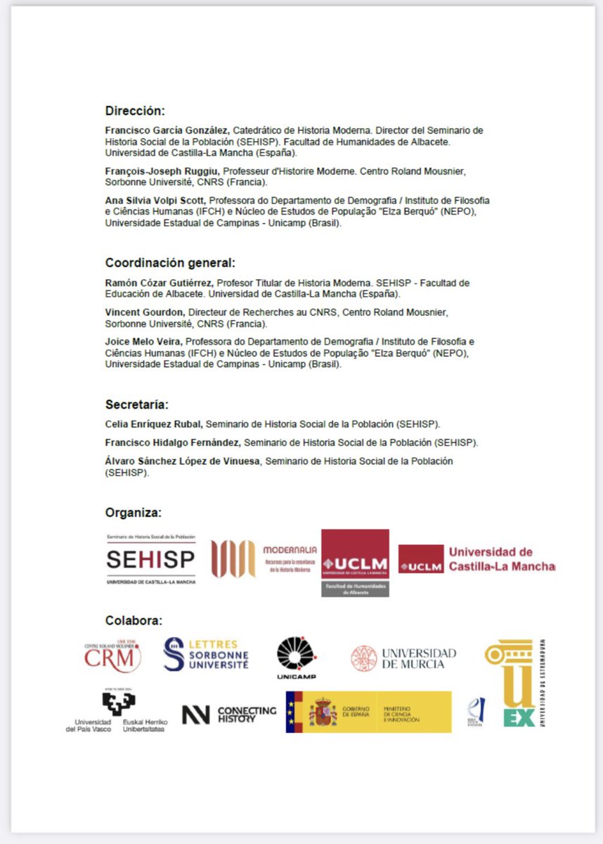 Congreso Internacional
FAMILIAS Y CAMBIO HISTÓRICO. DINÁMICAS RELACIONALES Y TRANSFORMACIONES SOCIALES. UNA PERSPECTIVA GLOBAL. SS. XIII-XX
🗓 7, 8 y 9 de mayo de 2025
📍<a href="/Humanidades_AB/">Humanidades // UCLM // Albacete</a>