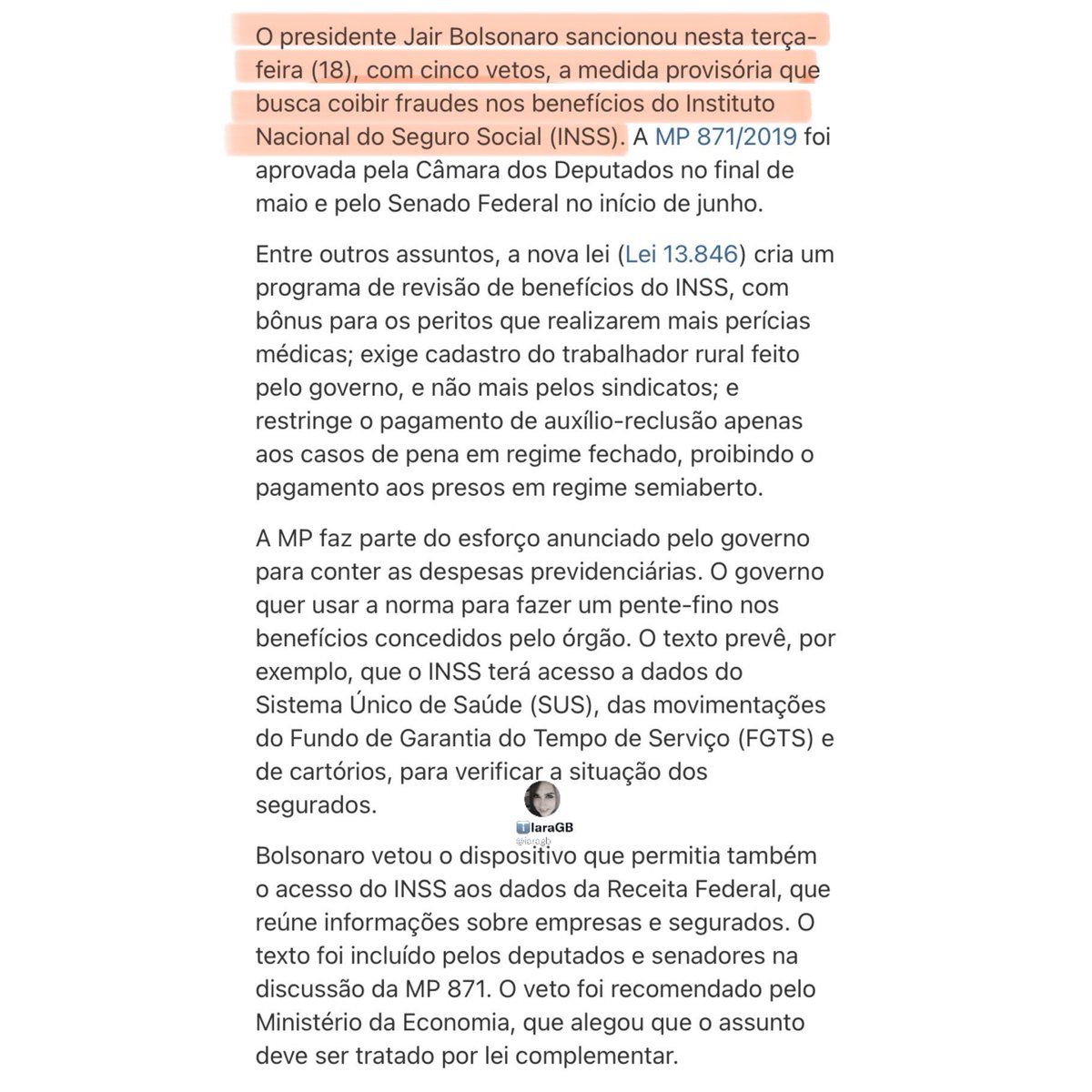 ℹ️IaraGB 🐒💨L🌻👉🇧🇷 (@iaragb) on Twitter photo <a href="/PrJopelim/">Josias Pereira</a> Mentira‼️
Foi aprovada a MP871 que combatia fraudes no INSS no governo Bolsonaro <a href="/PrJopelim/">Josias Pereira</a> Mentira‼️
Foi aprovada a MP871 que combatia fraudes no INSS no governo Bolsonaro