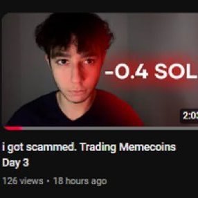 ToolySOL's tweet photo. He made a youtube video because he lost 0.4 sol https://t.co/LFNMgFmzn6