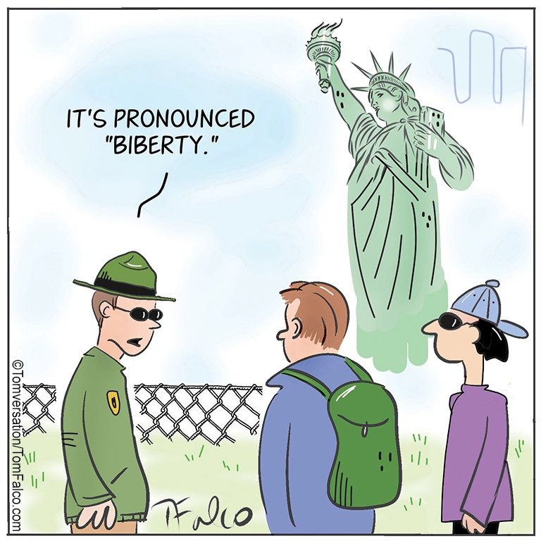 Today’s Tomversation cartoon. 
See my daily cartoon at TomFalco.com -&amp; maybe subscribe for free!