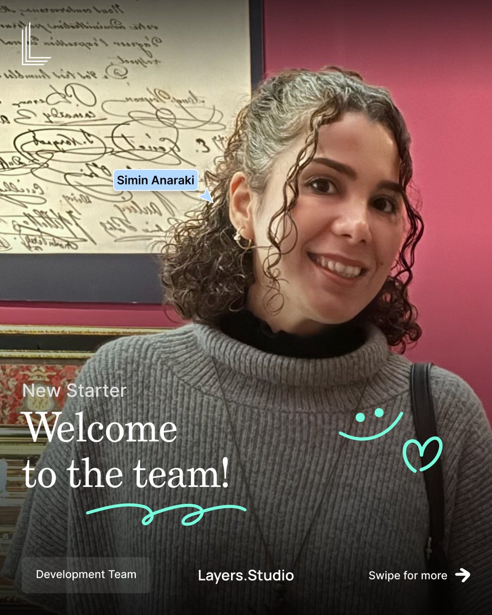 Layers Studio (@layersstudio) on Twitter photo 👋 Welcome to the team, Simin!
We’re excited to welcome Simin to the <a href="/LayersStudio/">Layers Studio</a> team as our new Junior Web Developer!
Simin brings fresh energy, sharp technical skills, and a real passion for building digital experiences users love.
Join us in giving her a warm welcome 🤗 👋 Welcome to the team, Simin!
We’re excited to welcome Simin to the <a href="/LayersStudio/">Layers Studio</a> team as our new Junior Web Developer!
Simin brings fresh energy, sharp technical skills, and a real passion for building digital experiences users love.
Join us in giving her a warm welcome 🤗