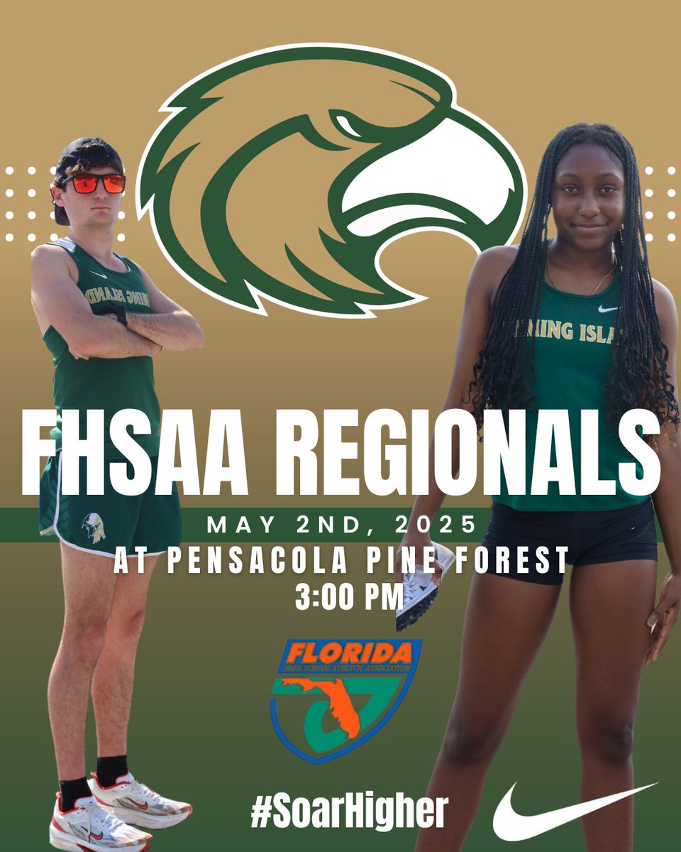 Good luck to both our boys, and girls track teams today as they compete for a spot in next week's State Meet at UNF. They will take on the Region's best today at Pine Forest HS! Bring it home!!! #SoarHigher