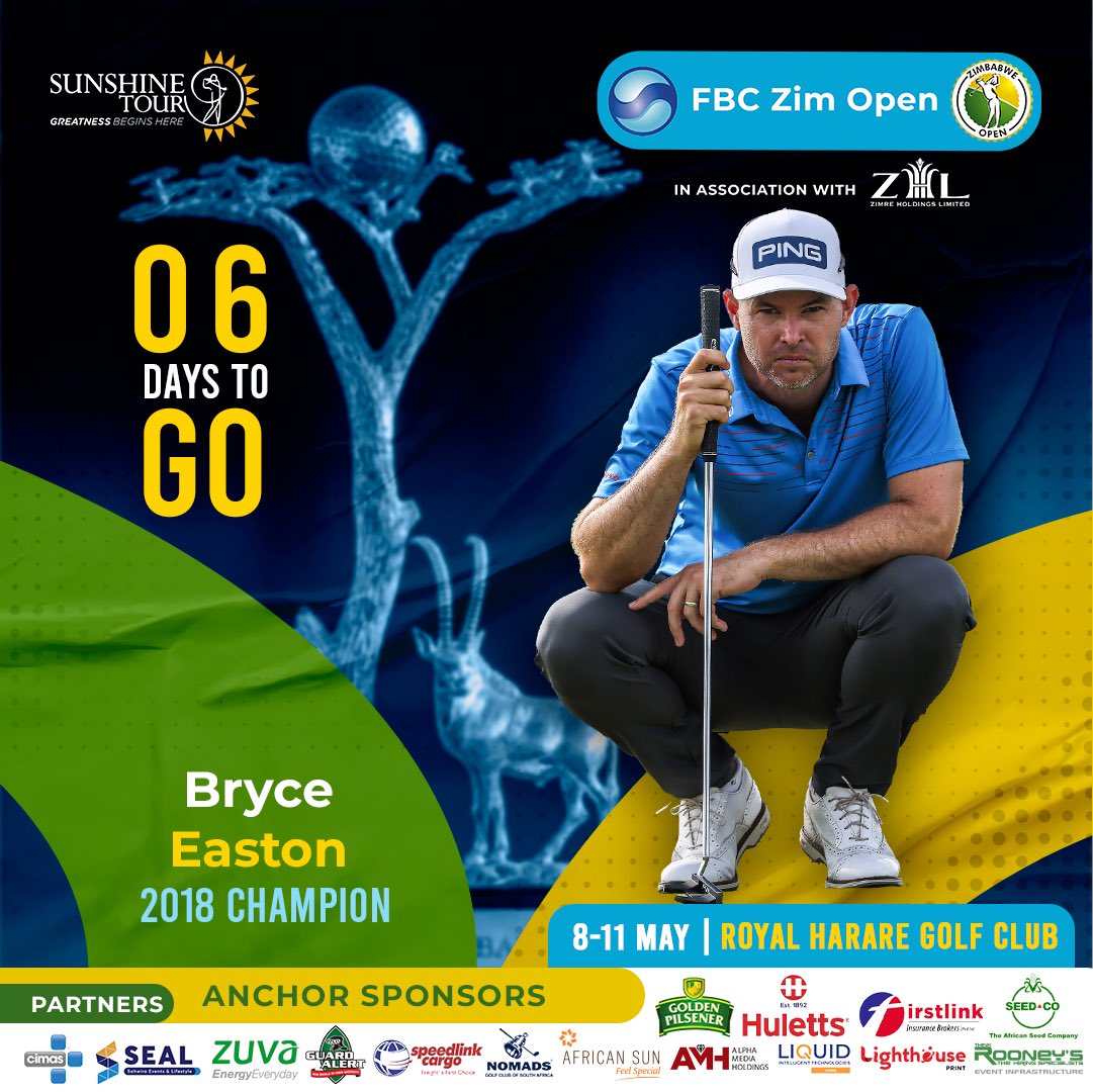 6 DAYS TO GO!

Countdown to greatness! From amateurs to legends, it all tees off soon at @royalhararegolfclub.

FLASHBACK:

2018 - Zim Open Winner: Bryce Easton 
Score: - 16, Won By Stk: 1
Runner-Up: Daiel Van Tonder

#zimopen25 #sunshinetour #fbc #zhl #SwingforWellness