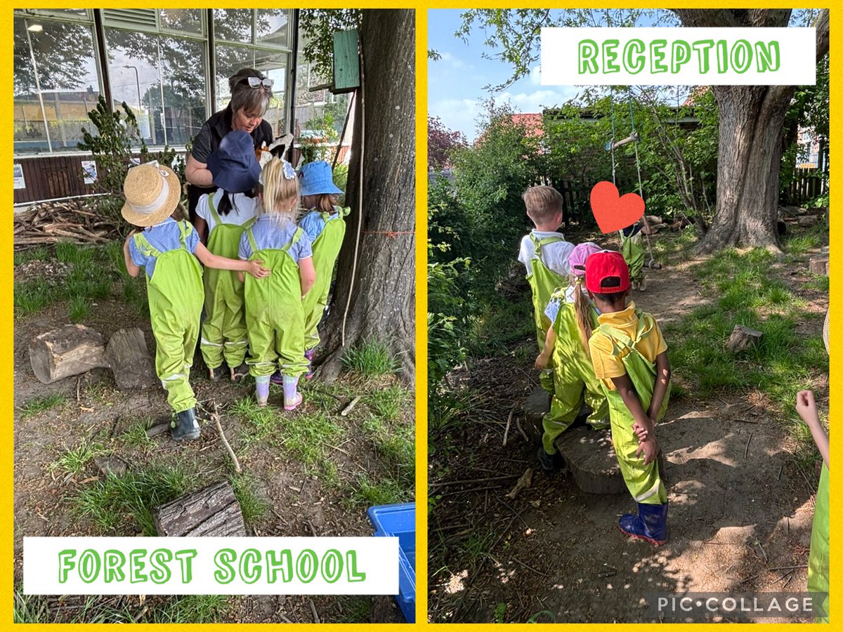 A gorgeous afternoon for forest school with Reception. 
🥰💚🌳🪵🌱🕷️🐜🪲🌤️