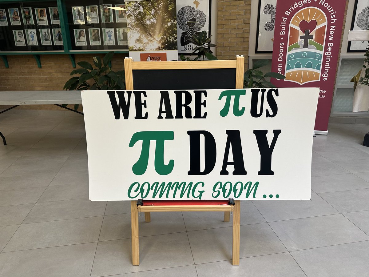 SPXMath's tweet image. Pi Day in May ⁦@StPiusXOCSB⁩ coming up next week! Activities based on digits of pi. Can you name 20 digits of pi for a piece of pi? #piday #mathengagement
