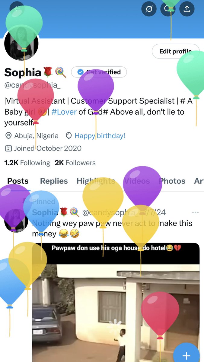 I got balloons 🎈🎈 💃 
+1 🎉 🎂