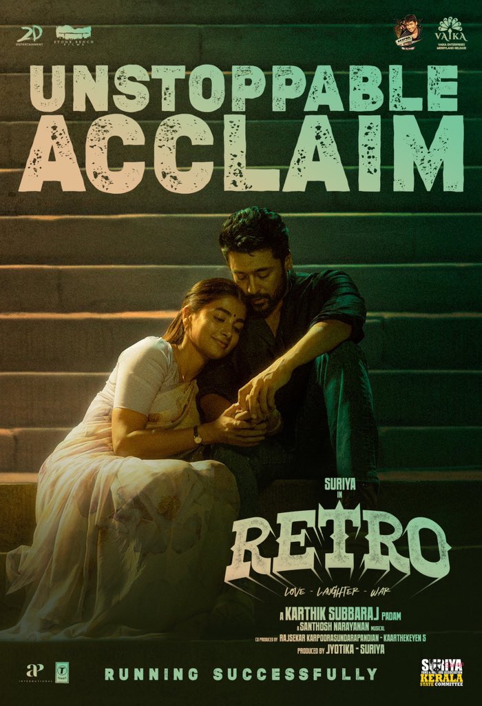 venkat vicky (@venkatvnt) on Twitter photo UNSTOPPABLE ACCLAIM 🔥 #RetroBlockbuster
Witness #Retro on the big screens 🎬
<a href="/Suriya_offl/">Suriya Sivakumar</a> <a href="/VaikaMerryland/">vaikaenterprises merryland</a>
<a href="/sarathlal428/">Sarath lal Surya karthi 💞</a> <a href="/AKSFWA1/">Kerala Suriya Fans Club™</a> <a href="/2D_ENTPVTLTD/">2D Entertainment</a> UNSTOPPABLE ACCLAIM 🔥 #RetroBlockbuster
Witness #Retro on the big screens 🎬
<a href="/Suriya_offl/">Suriya Sivakumar</a> <a href="/VaikaMerryland/">vaikaenterprises merryland</a>
<a href="/sarathlal428/">Sarath lal Surya karthi 💞</a> <a href="/AKSFWA1/">Kerala Suriya Fans Club™</a> <a href="/2D_ENTPVTLTD/">2D Entertainment</a>