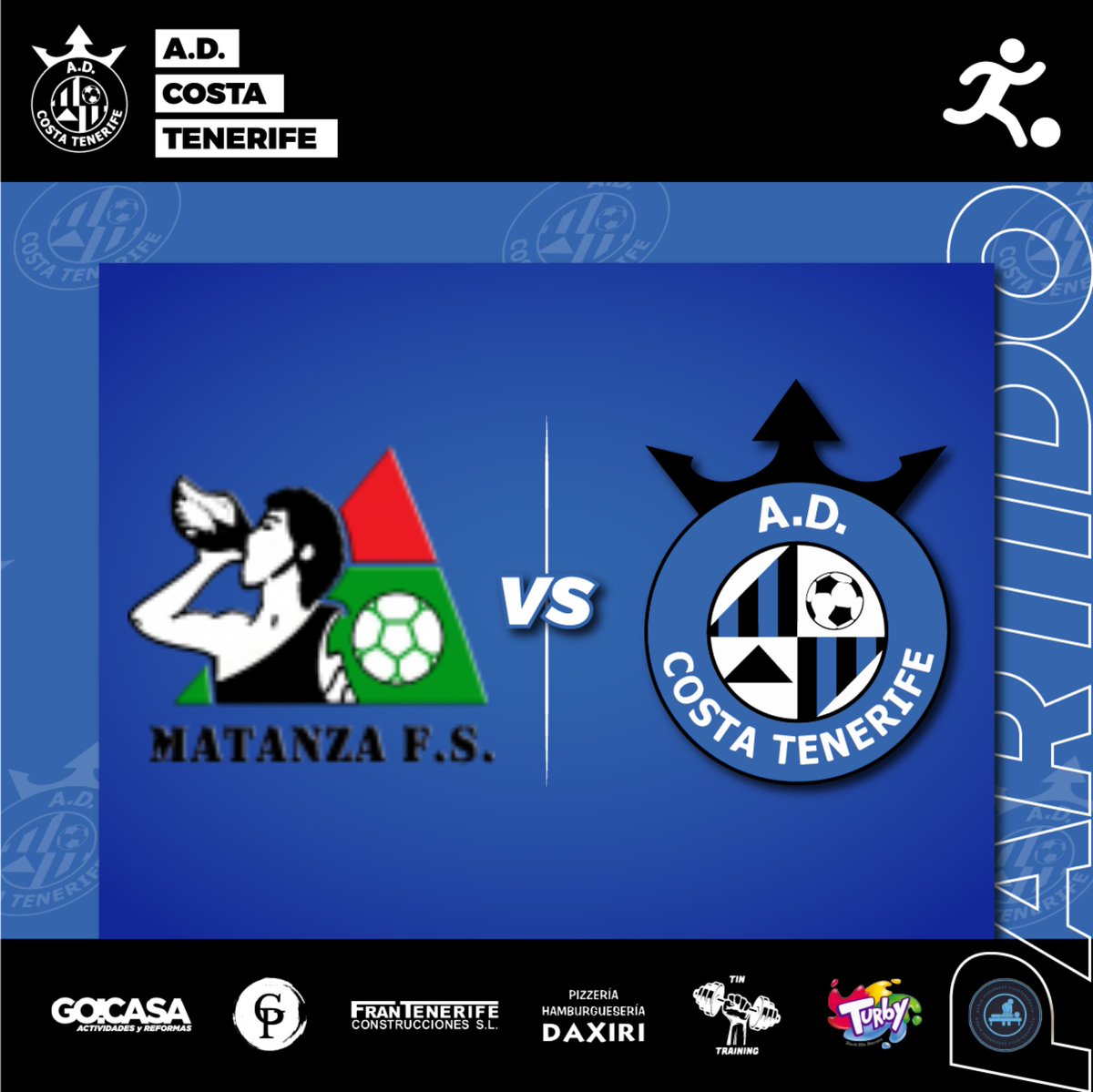 #MASCULINO #TERCERA ⚽⚔️| Último de la temporada.

El equipo masculino se traslada a La Matanza a disputar su último partido de liga. 

🏟️ Pab. La Matanza 
⌚ 21:00h
🆚 La Matanza FS

#LaHoraDelCosta 💙🤍🖤