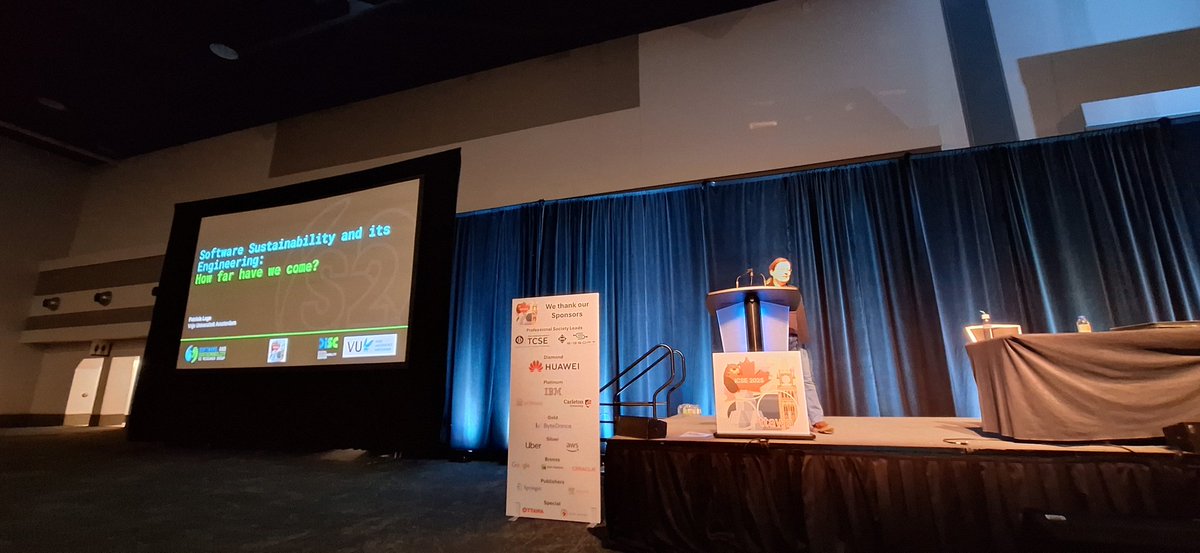 Patricia Lago is giving a keynote at <a href="/ICSEconf/">ICSE</a> on "Software Sustainability and Its Engineering: How Far We Have Come?" sharing insights into the past, present, and future of software sustainability :)