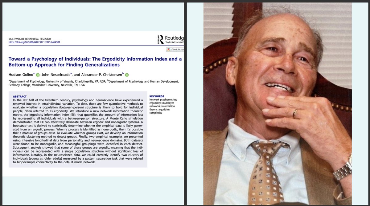 Hudson Golino (@golinohudson) on Twitter photo Today I'm teaching the Ergodicity Information Index in my Network Psychometrics With Exploratory Graph Analysis in R workshop with <a href="/StatHorizons/">Statistical Horizons</a>. A good day to share the paper (link below) and to pay homage to my dear colleague John Nesselroade! Paper: tandfonline.com/doi/10.1080/00… Today I'm teaching the Ergodicity Information Index in my Network Psychometrics With Exploratory Graph Analysis in R workshop with <a href="/StatHorizons/">Statistical Horizons</a>. A good day to share the paper (link below) and to pay homage to my dear colleague John Nesselroade! Paper: tandfonline.com/doi/10.1080/00…