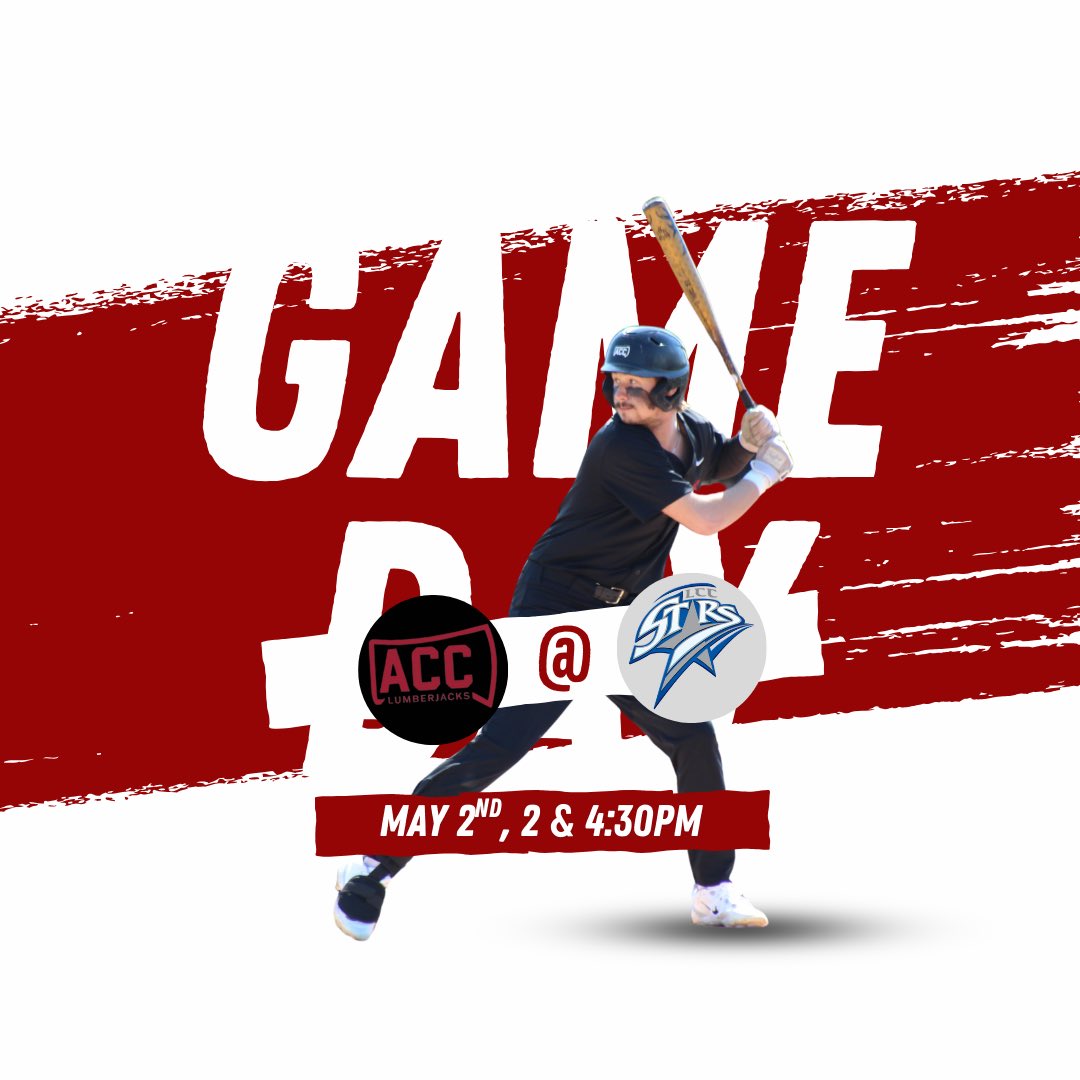 IT’S LUMBERJACK GAMEDAY! 🔥 The Jacks close out their season today with a DH against Lansing Community College. #Lumberdawgs