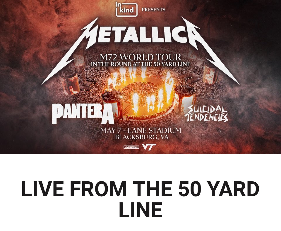 The turf is gone and Lane Stadium is being converted into a concert venue.  This place will be rocking next week!