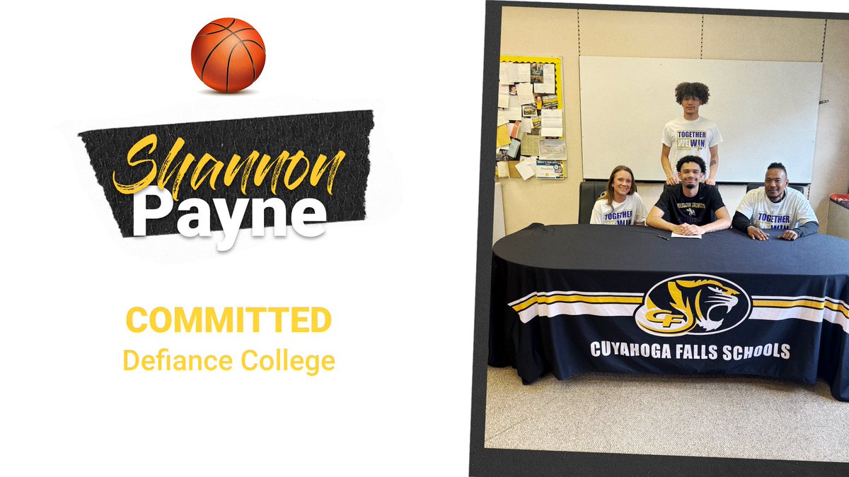 Big news from Cuyahoga Falls! Shannon Payne is committed to Defiance College! Let's celebrate his hard work and dedication. Excited to see all the amazing things you'll accomplish, Shannon! 🖤💛