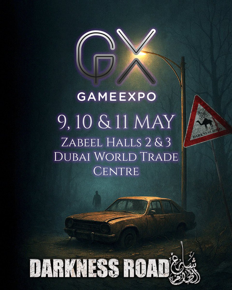 Foxrito Studios استوديوهات فوكس ريتو (@foxritostudios) on Twitter photo ⚠️🐪
Gamers, get ready!
An electrifying experience awaits you at Game Expo 2025!
We’re thrilled to unveil the promotional demo of our highly anticipated Emirati survival horror game, <a href="/DarknessRGame/">Darkness Road | شارع الظلام</a> .
Step into a world of mystery and fear, inspired by Gulf folklore like never ⚠️🐪
Gamers, get ready!
An electrifying experience awaits you at Game Expo 2025!
We’re thrilled to unveil the promotional demo of our highly anticipated Emirati survival horror game, <a href="/DarknessRGame/">Darkness Road | شارع الظلام</a> .
Step into a world of mystery and fear, inspired by Gulf folklore like never