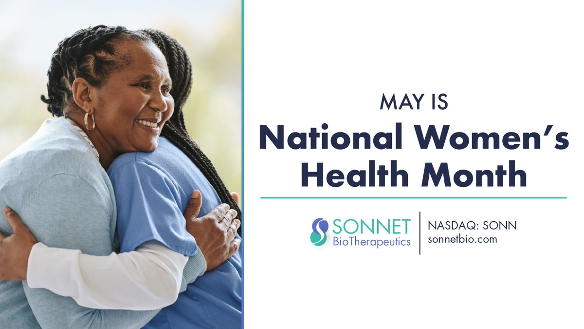 SonnetBio's tweet image. May is #NationalWomensHealthMonth—a time to focus on the well-being of women. Let’s use this month to raise awareness about women’s health and encourage self-care and regular checkups.

Learn more: bit.ly/3GO8sAn 
$SONN #Oncology #SolidTumors