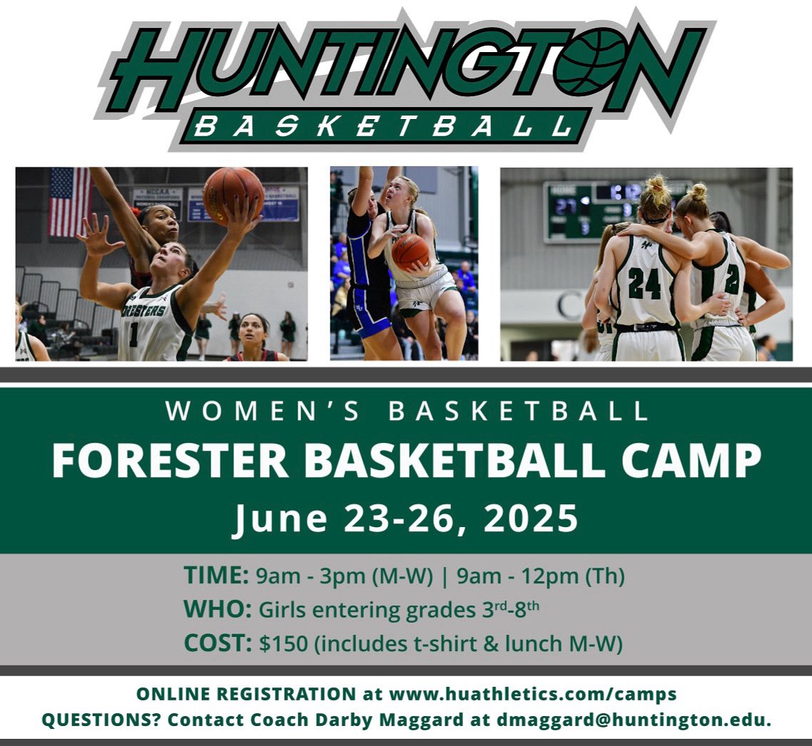 The countdown is on — Forester Camp kicks off in just 7 weeks!! Don’t miss out on the fun!🏀🌲🪓 Register today at huathletics.com/camps

#chopchop🌲🪓
