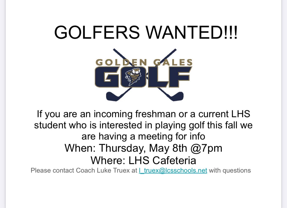 If you want to golf this coming year make sure you come to the meeting! #GalesGolf <a href="/lancastergales/">LancasterGales</a>