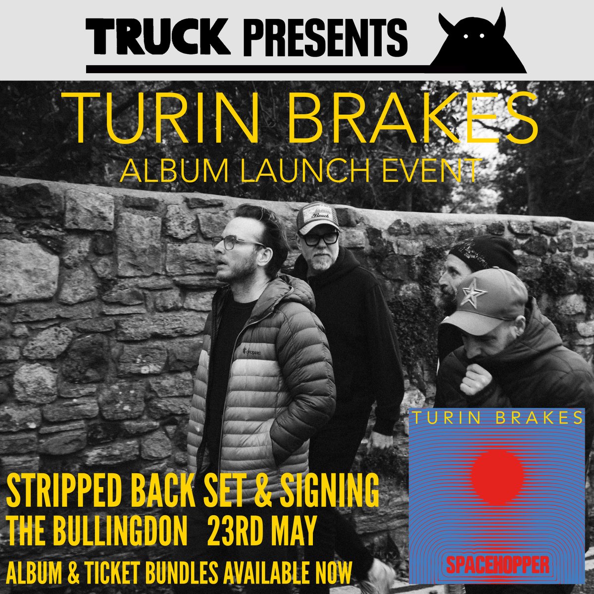 💥TURIN BRAKES AT THE BULLINGDON💥

truckmusic.store/products/turin…

We are over the moon to be hosting the legendary Turin Brakes at The Bullingdon for a special release day celebration of their brand new album 'Spacehopper'!

Album/ticket bundles are available NOW