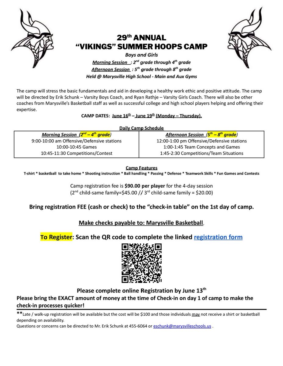 Marysvillehoops (@marysvillehoops) on Twitter photo 🏀🏀Summer hoops camp is coming up! Registration is still open, Go Vikings! <a href="/villeboyshoops/">Marysville Vikings Boys Hoops</a> <a href="/mpschools/">Marysville Public Schools</a> 🏀🏀Summer hoops camp is coming up! Registration is still open, Go Vikings! <a href="/villeboyshoops/">Marysville Vikings Boys Hoops</a> <a href="/mpschools/">Marysville Public Schools</a>