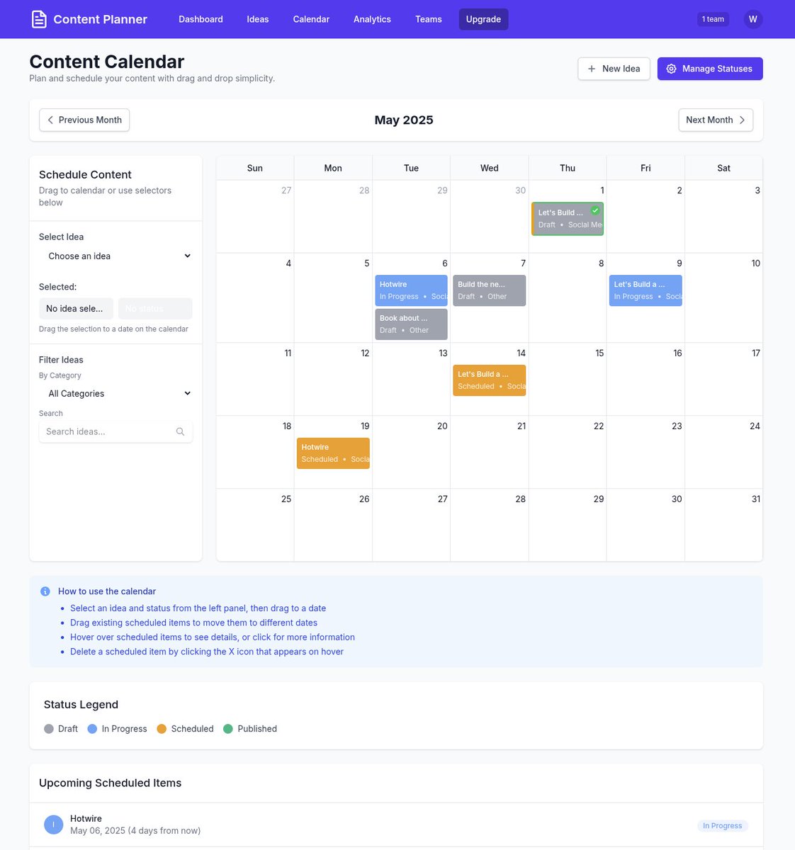 The power that Rails gives a developer to build powerful things quickly continues to amaze. I'm iterating on a beta of a content planning/management tool that, both as a content creator and as a developer relations professional, I've wanted.