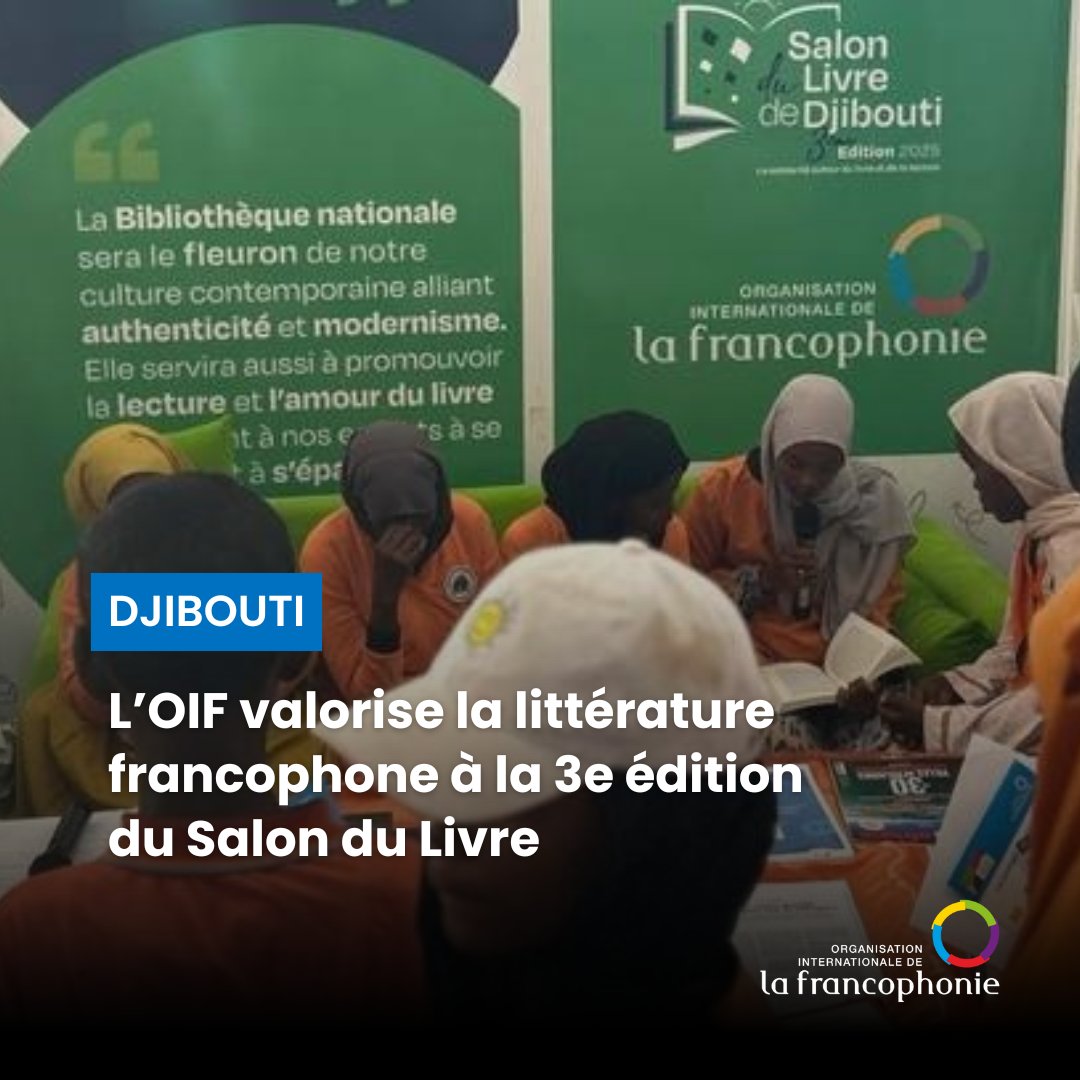 Lors de la 3e édition du Salon du Livre de Djibouti, l'OIF à travers le CREFA a organisé des activités pour promouvoir la littérature francophone auprès des acteurs du livre et passionnés de lecture.

🔗 En savoir plus : ow.ly/gtNM50VLYtP

#Francophonie #Littérature