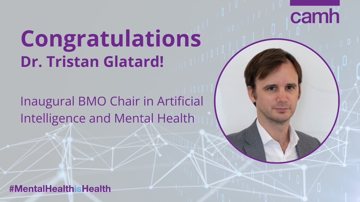 CAMH (@camhnews) on Twitter photo <a href="/CAMH_KCNI/">The Krembil Centre for Neuroinformatics</a> Scientific Director Dr. Tristan Glatard is the inaugural <a href="/BMO/">BMO</a> Chair in Artificial Intelligence (AI) and Mental Health, a new role held jointly w/ <a href="/UofT/">University of Toronto</a>!
Through support from <a href="/KrembilF/">Krembil Foundation</a> & BMO, Dr. Glatard will integrate & advance AI across mental health research & care. <a href="/CAMH_KCNI/">The Krembil Centre for Neuroinformatics</a> Scientific Director Dr. Tristan Glatard is the inaugural <a href="/BMO/">BMO</a> Chair in Artificial Intelligence (AI) and Mental Health, a new role held jointly w/ <a href="/UofT/">University of Toronto</a>!
Through support from <a href="/KrembilF/">Krembil Foundation</a> & BMO, Dr. Glatard will integrate & advance AI across mental health research & care.