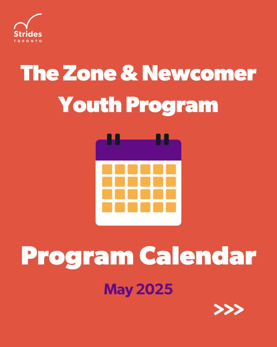 stridesTO's tweet image. Wondering what's happening around #StridesTO during the month of May? Swipe to see The Zone and Newcomer Youth Program May Calendars! #YouthPrograms #ScarbTO #ScarboroughYouth #YouthMentalHealth #Scarborough #YouthDropIn