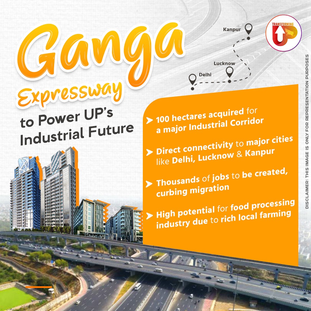transforming_up's tweet photo. The Ganga Expressway is not just a road – it's a lifeline to industrial growth, job creation, and rural prosperity.  

From boosting local economies to stopping youth migration, this corridor is set to transform the region! 

#TransformingUP https://t.co/9Ty6ljYgIe