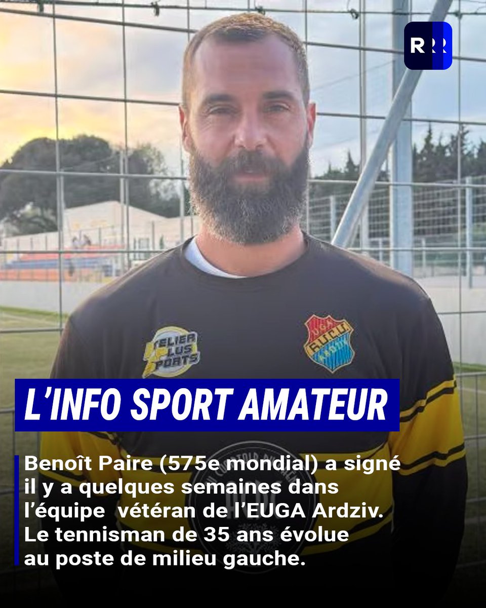 Rematch (@rematch_sport) on Twitter photo Reconversion en vue pour Benoît Paire ! D’après <a href="/laprovence/">La Provence</a>, le tennisman de 35 ans aurait pris une licence de football dans un club de la cité phocéenne.
On a hâte de découvrir ses premiers exploits… filmés sur Rematch, évidemment ! ⚽🎾 Reconversion en vue pour Benoît Paire ! D’après <a href="/laprovence/">La Provence</a>, le tennisman de 35 ans aurait pris une licence de football dans un club de la cité phocéenne.
On a hâte de découvrir ses premiers exploits… filmés sur Rematch, évidemment ! ⚽🎾