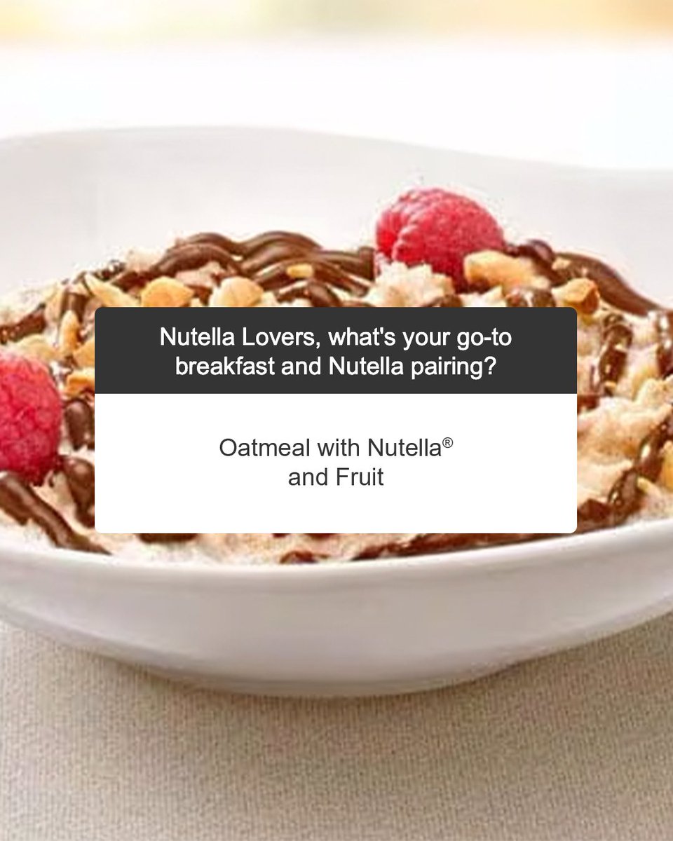 We asked, and our ✨Nutella lovers✨ delivered! Now it’s time for YOU to tell us your favorite Nutella and breakfast pairing in the comments 🥐 🍓 🌰  

#NutellaLove #NutellaPancakes #BreakfastInspo